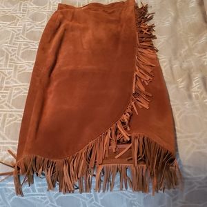 Suede Leather Skirt with matching Cape